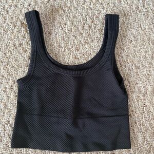 Black Ribbed Tank Top